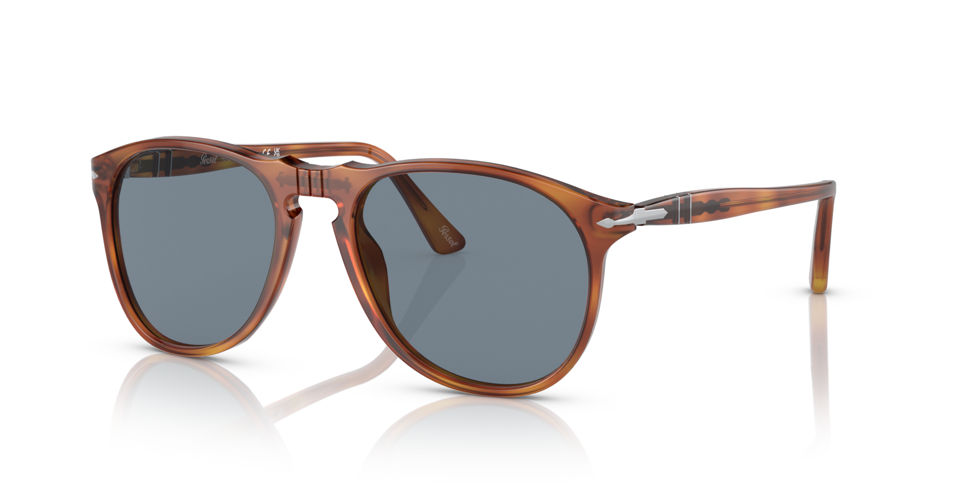 Persol PO9649S L (55 - 18) with Blue lenses and Brown frame
