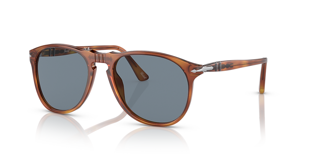 Persol PO9649S L (55 - 18) with Blue lenses and Brown frame