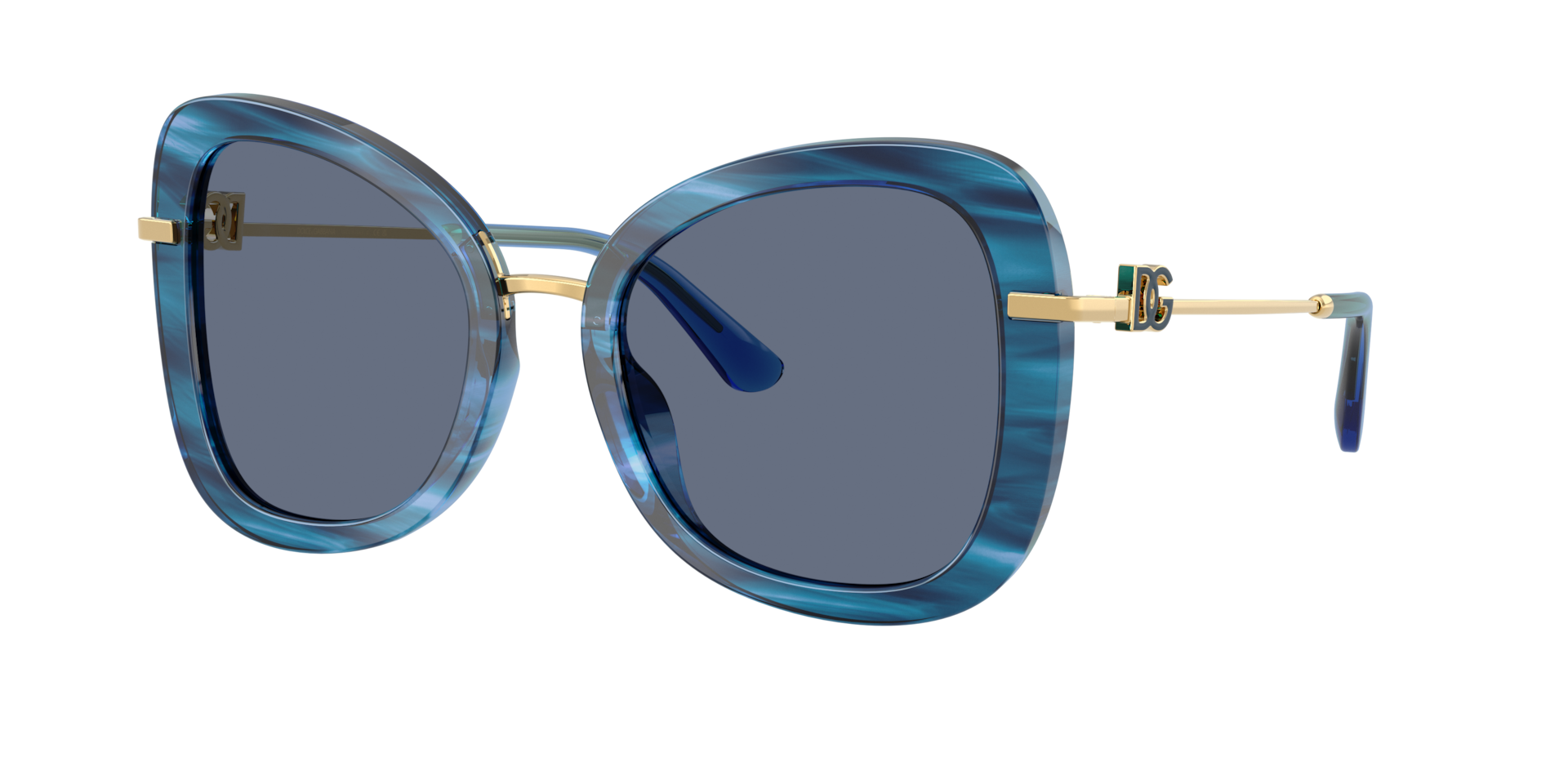 Dolce&Gabbana Frau Sunglass DG4535 - Rahmenfarbe: Blau gestreift, Linsenfarbe: Blau