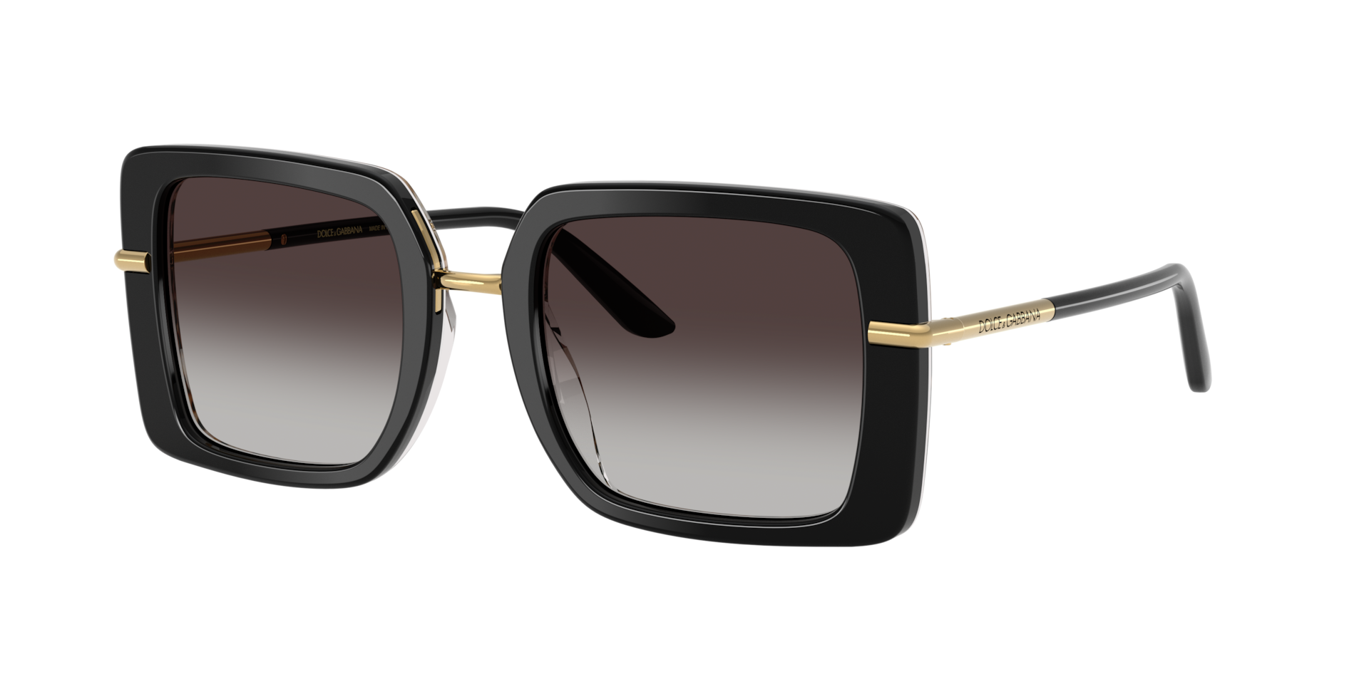 Dolce&Gabbana Frau Sunglass DG4491 - Rahmenfarbe: Oben Schwarz auf Leo, Linsenfarbe: Grau Verlaufstönung