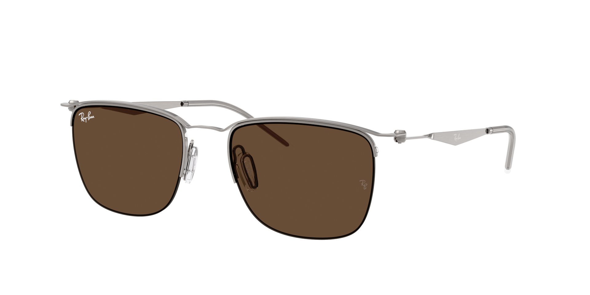 Ray-Ban Unisex Sunglass RB8550 -  Framekleur: Staalgrijs, Lenskleur: Donkerbruin