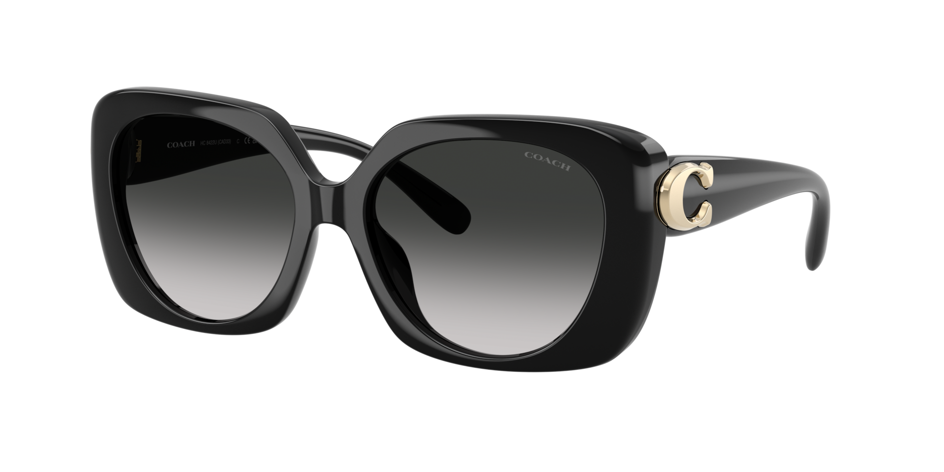 Coach Frau Sunglass CAD33 - Rahmenfarbe: Schwarz, Linsenfarbe: Grau Verlaufstönung