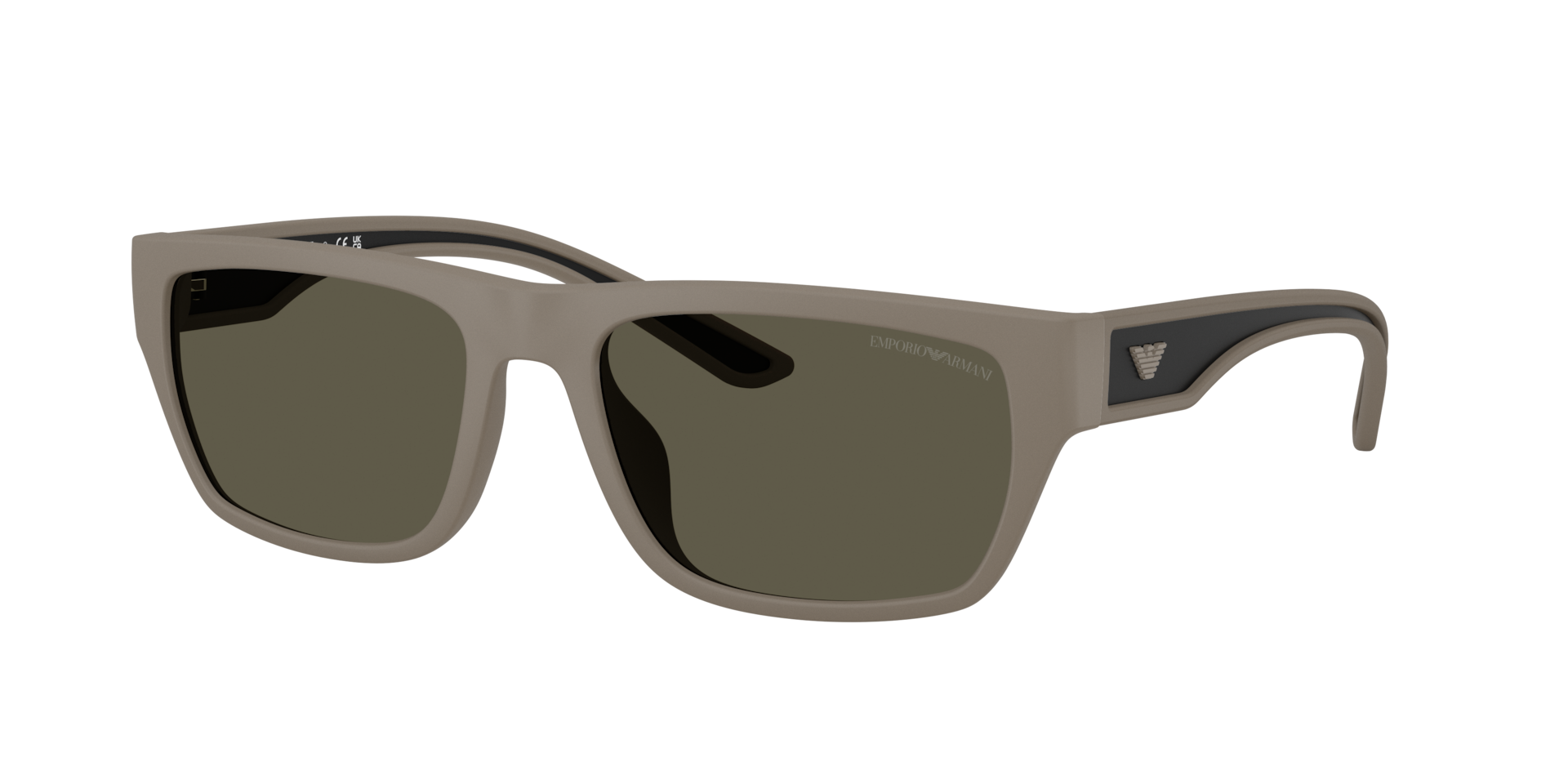 Emporio Armani Man Sunglass EA4267U -  Frame color: Rubberised Matt Light Brown, Lens color: Dark Grey
