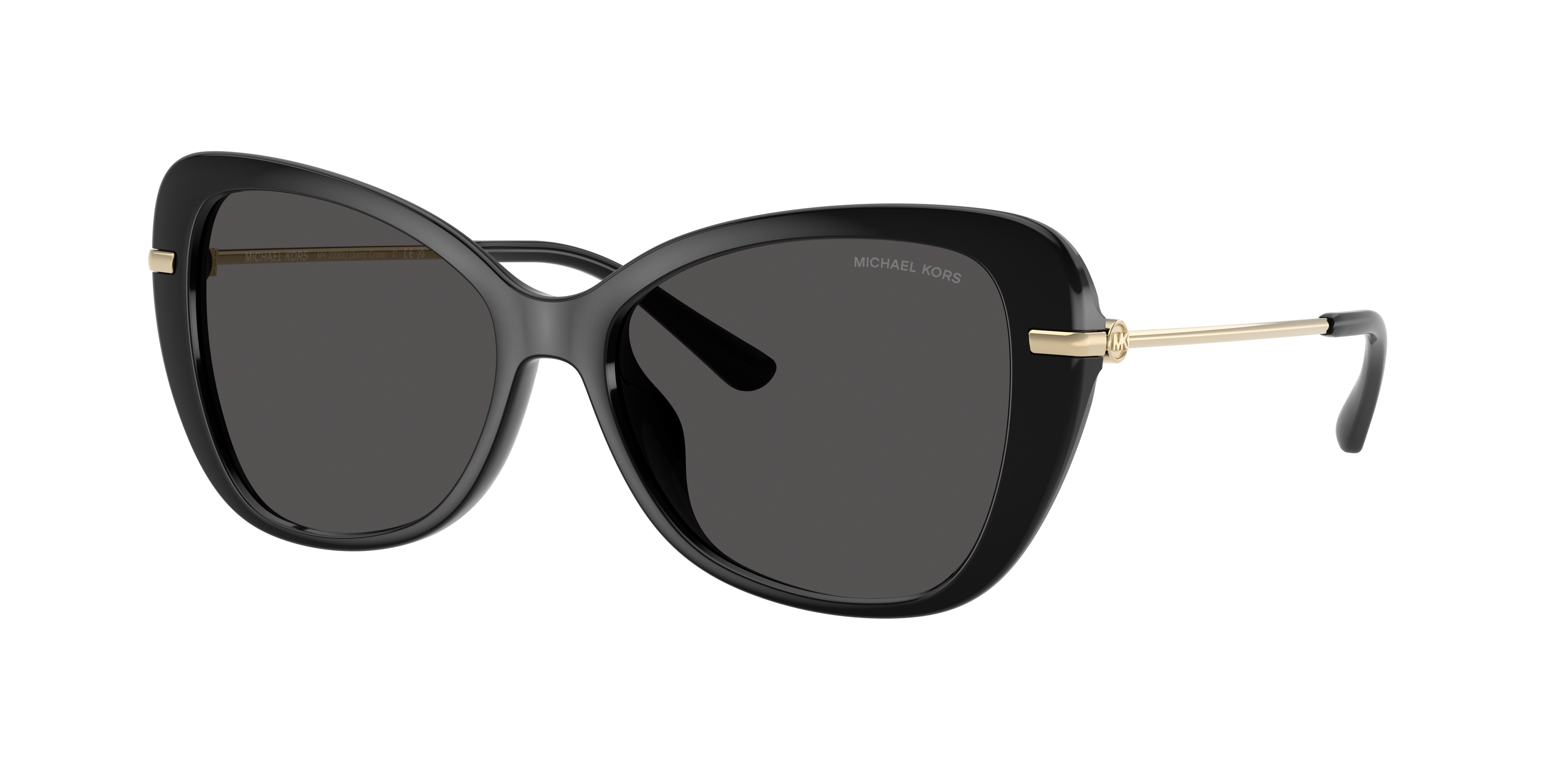 Michael Kors Woman Sunglass Saint Croix -  Frame color: Black, Lens color: Dark Grey Solid