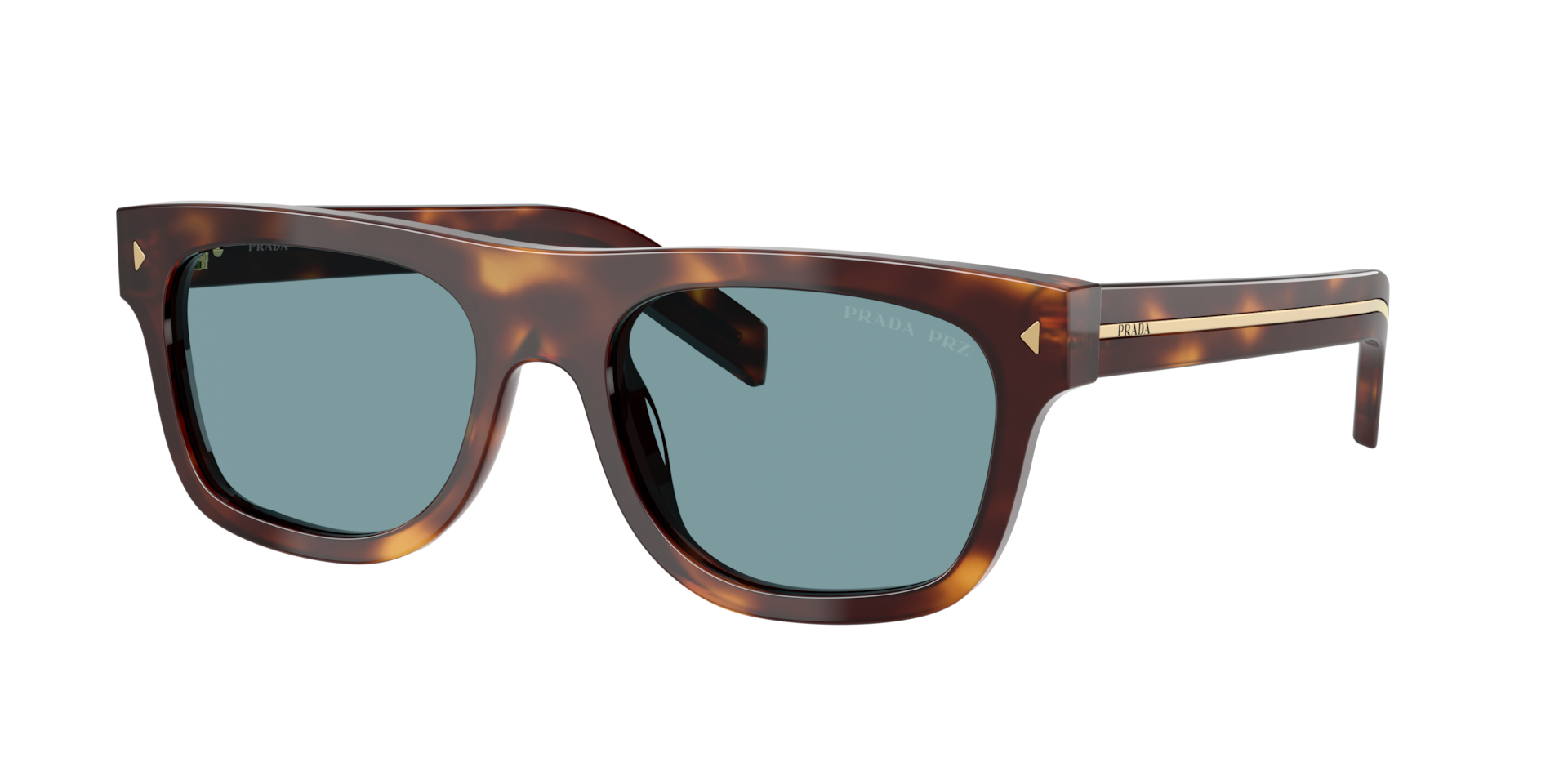 Prada Man Sunglass PR B12S -  Frame color: Classic Tortoise, Lens color: Green Polarized