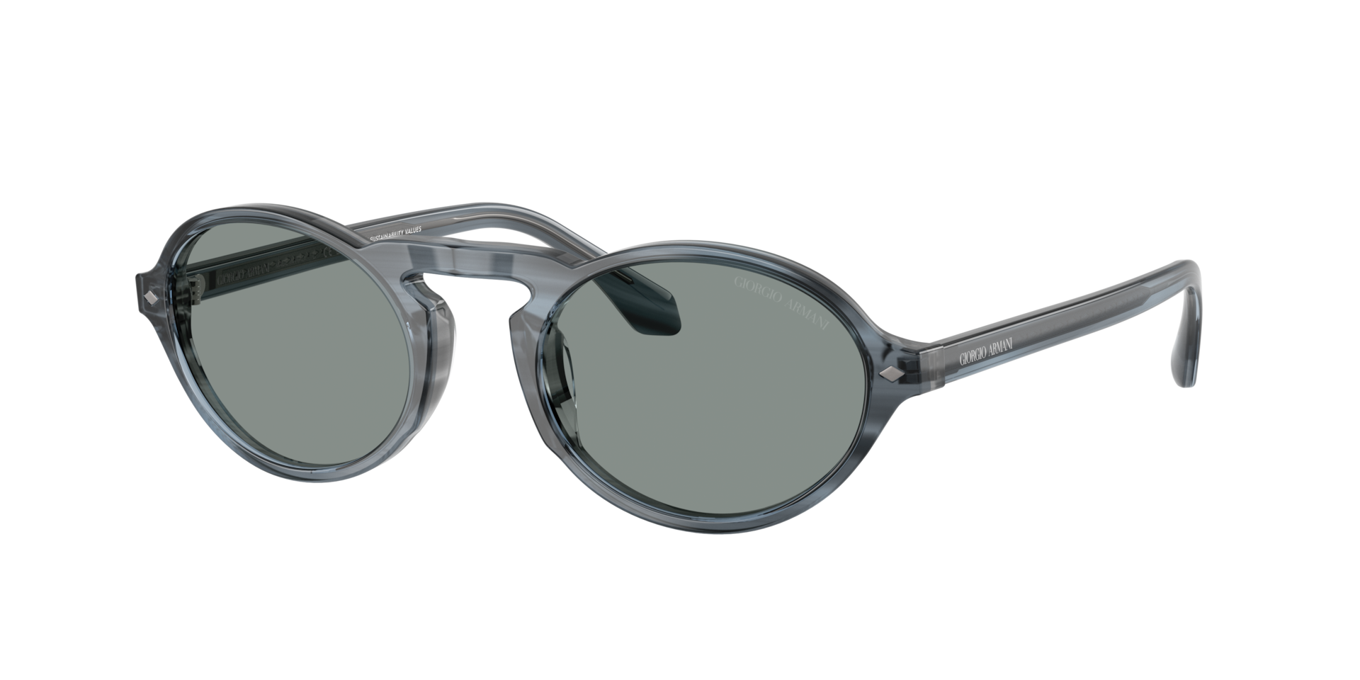 Giorgio Armani Blue Man Ar8219u 634356 Sunglasses Acetate Round Normal - Image 2