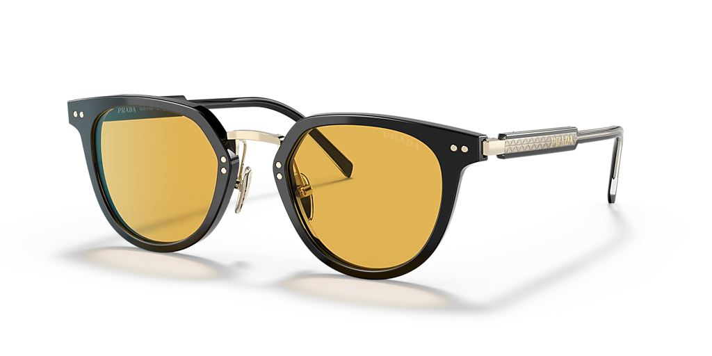 Prada PR 17YS L (49 - 22) with Yellow lenses and Black frame
