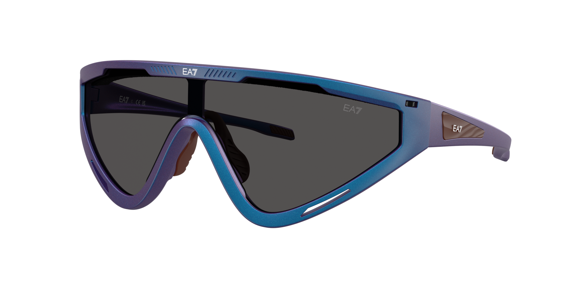 EA7 Man Sunglass Q74001 -  Frame color: Matte Iridescent Blue, Lens color: Dark Grey