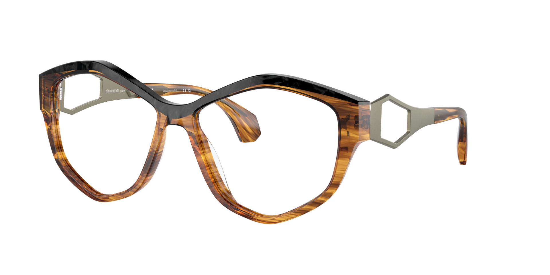 Alain Mikli Woman Sunglass A05501 -  Frame color: Striped Havana/Noir Nacree, Lens color: Photo Clear To Brown