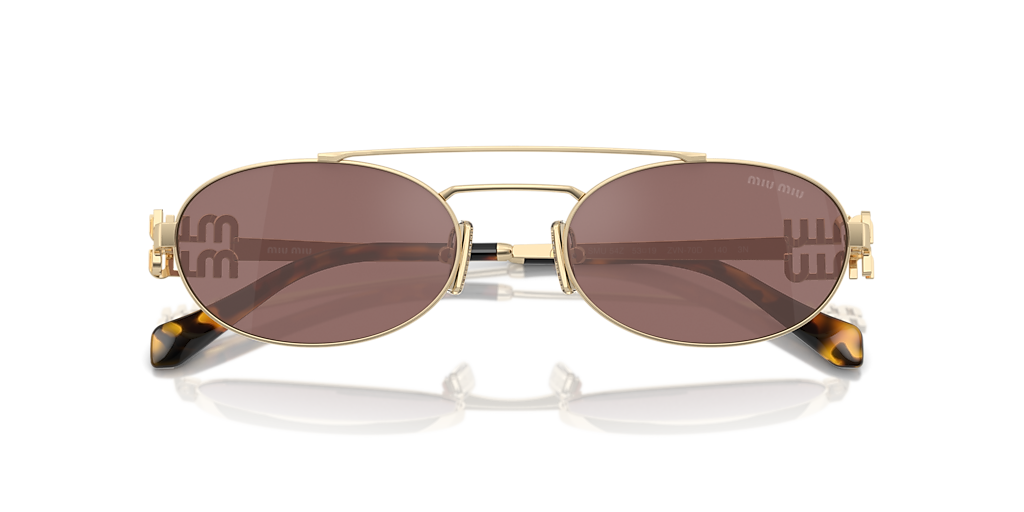 NEW MIU MIU SMU 54Z ZVN70D OVAL GOLD BROWN MU54ZS ZVN70D WOMEN SUNGLASSES Miu Miu MU 54ZS ZVN70D 53 Sunglasses | Bassol Optic Austria main image 4