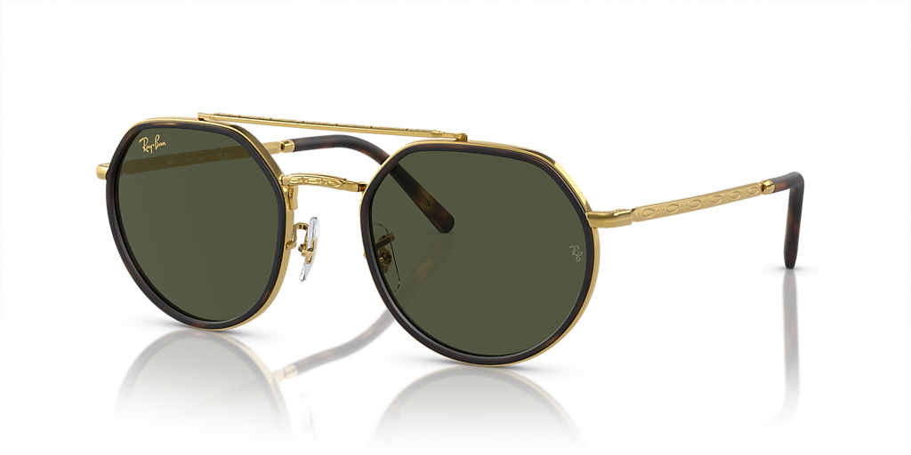 Ray-Ban RB3765 9196/GI サングラス Ray-Ban RB3765 L (53 - 22) with Green lenses and Gold frame