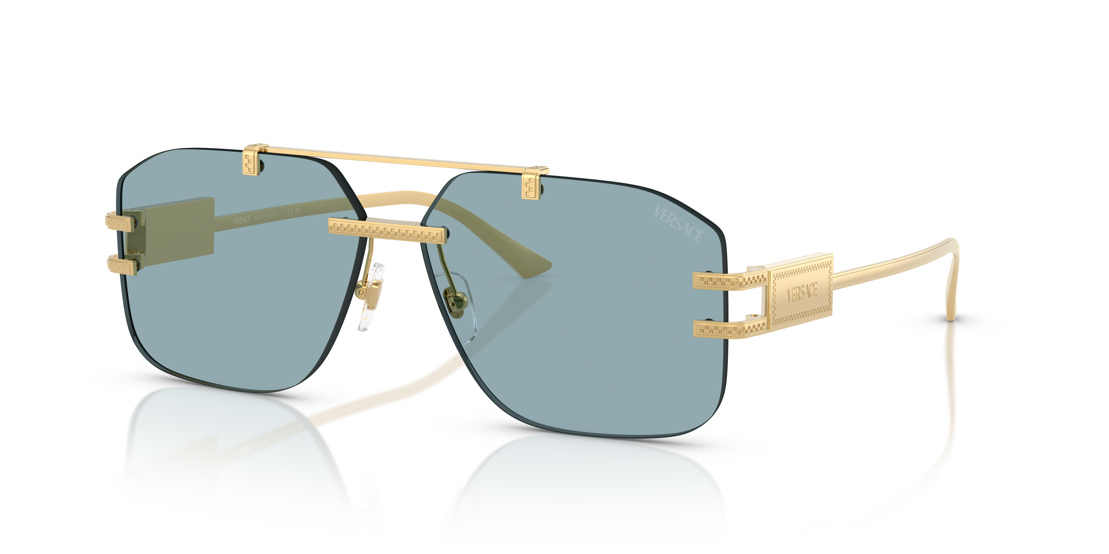 Versace VE2275 L (60 - 13) with Blue lenses and Gold frame