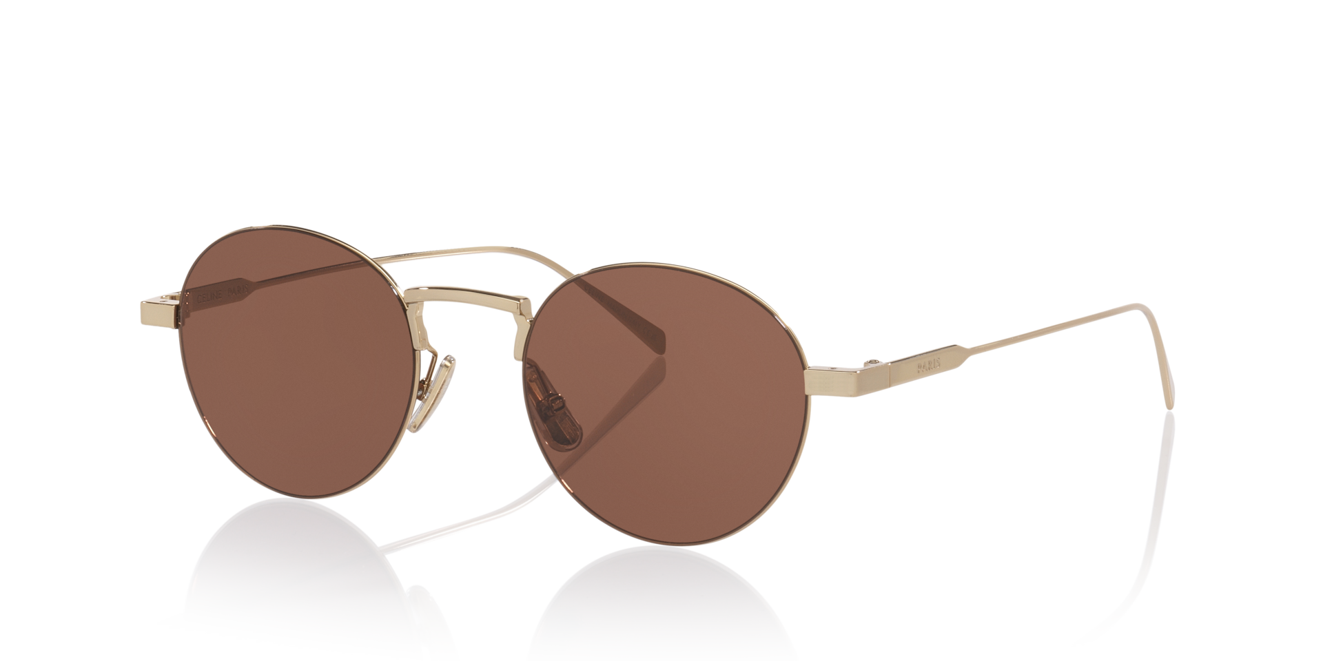 Celine Metal CL40346U XXS (49 - 20) with Brown lenses and Gold