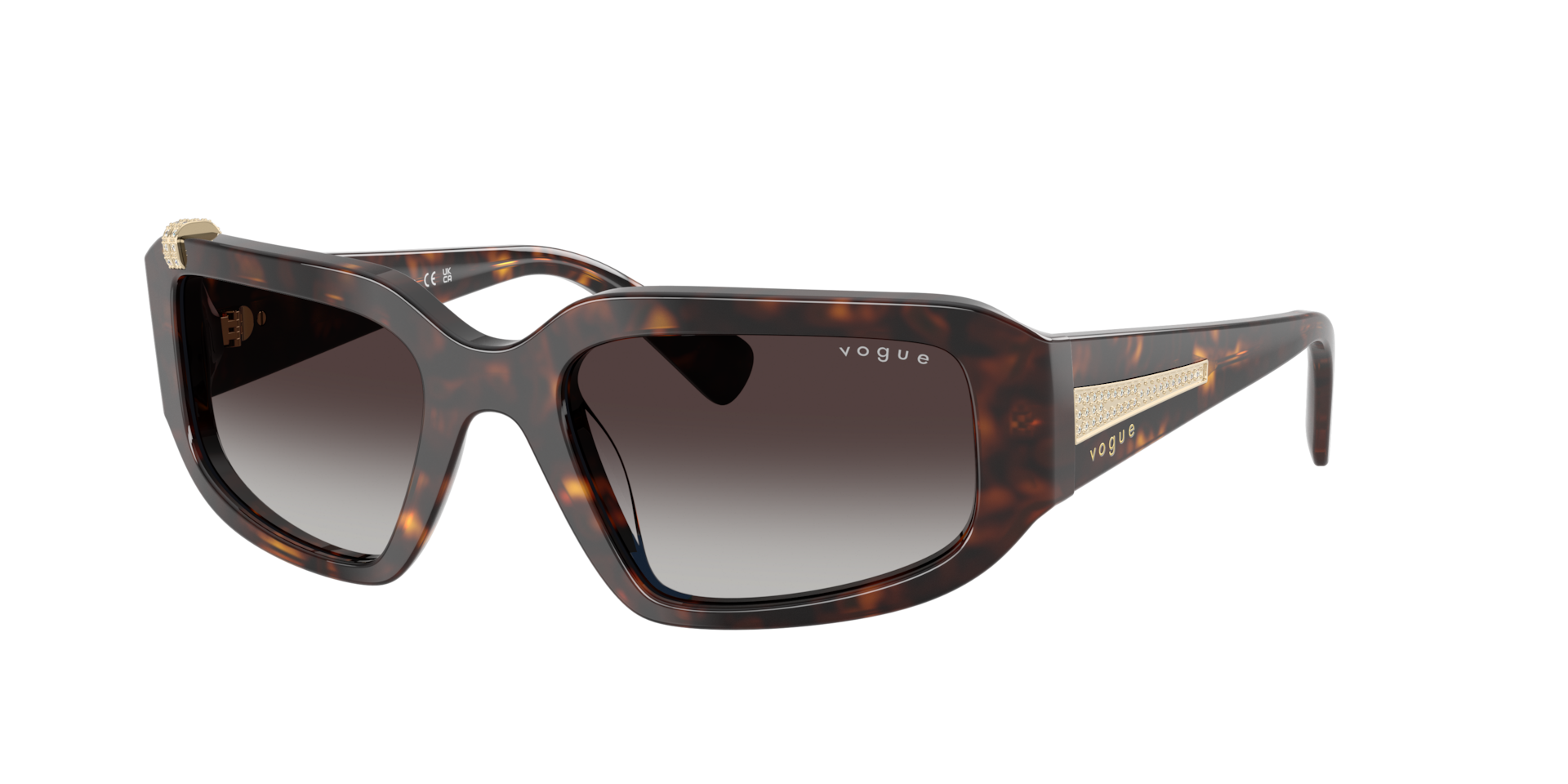 Vogue Eyewear Grey Woman Vo5688sb W6568g Sunglasses Acetate Brown Geometric Normal Nuanced - Image 2