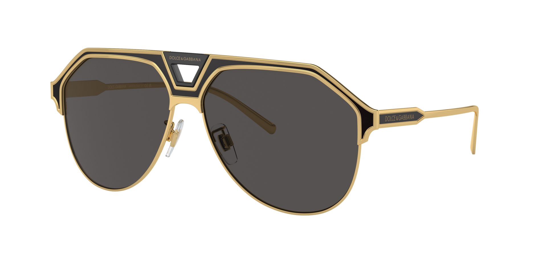 DolceGabbana Homme Sunglass DG2257 - Couleur du Monture OrNoir mat Couleur de Lentille Gris fonc 132 €