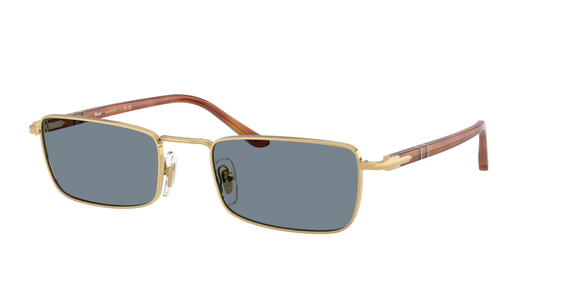 Persol Unisex Sunglass PO1025S -  Frame color: Gold, Lens color: Blue