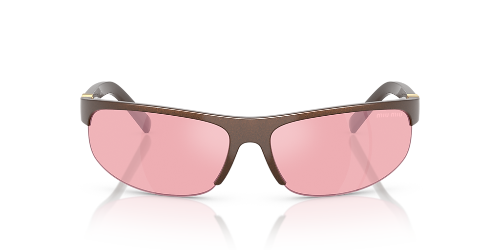 Miu Miu MU A02S M (70 - 14) with Pink lenses and Brown frame