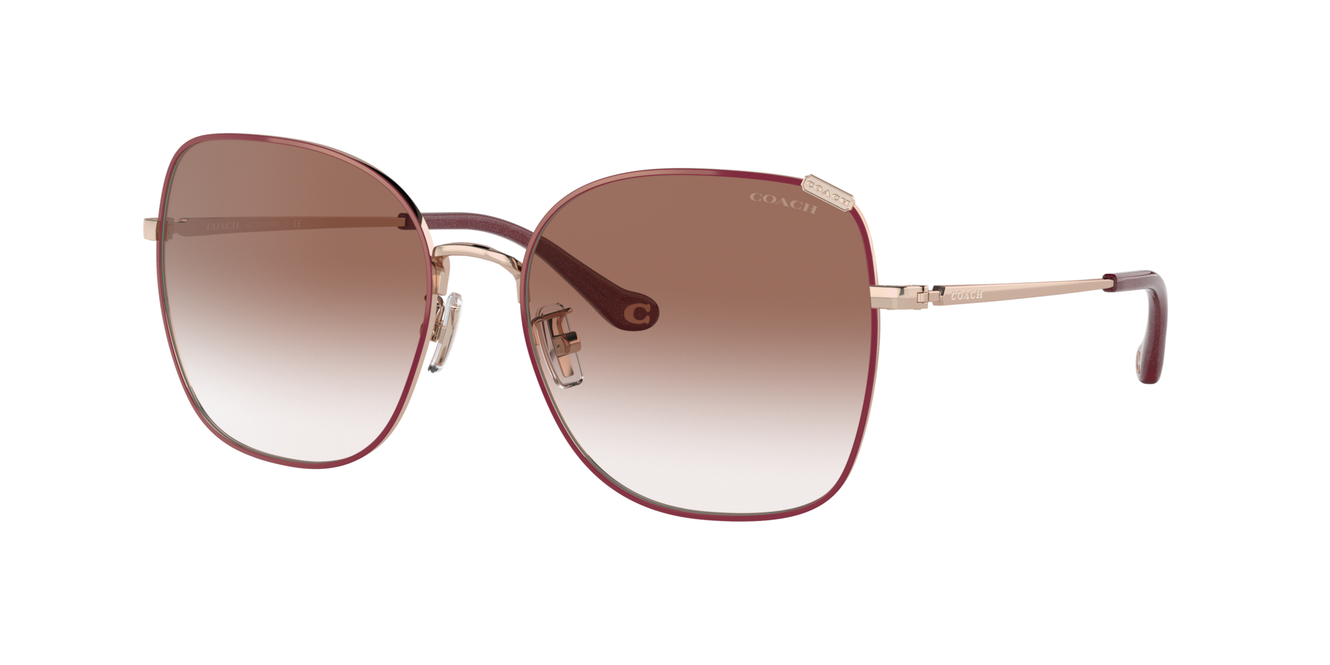 Coach Woman Sunglass C7997 -  Frame color: Shiny Rose Gold/Burgundy Front, Lens color: Burgundy Gradient
