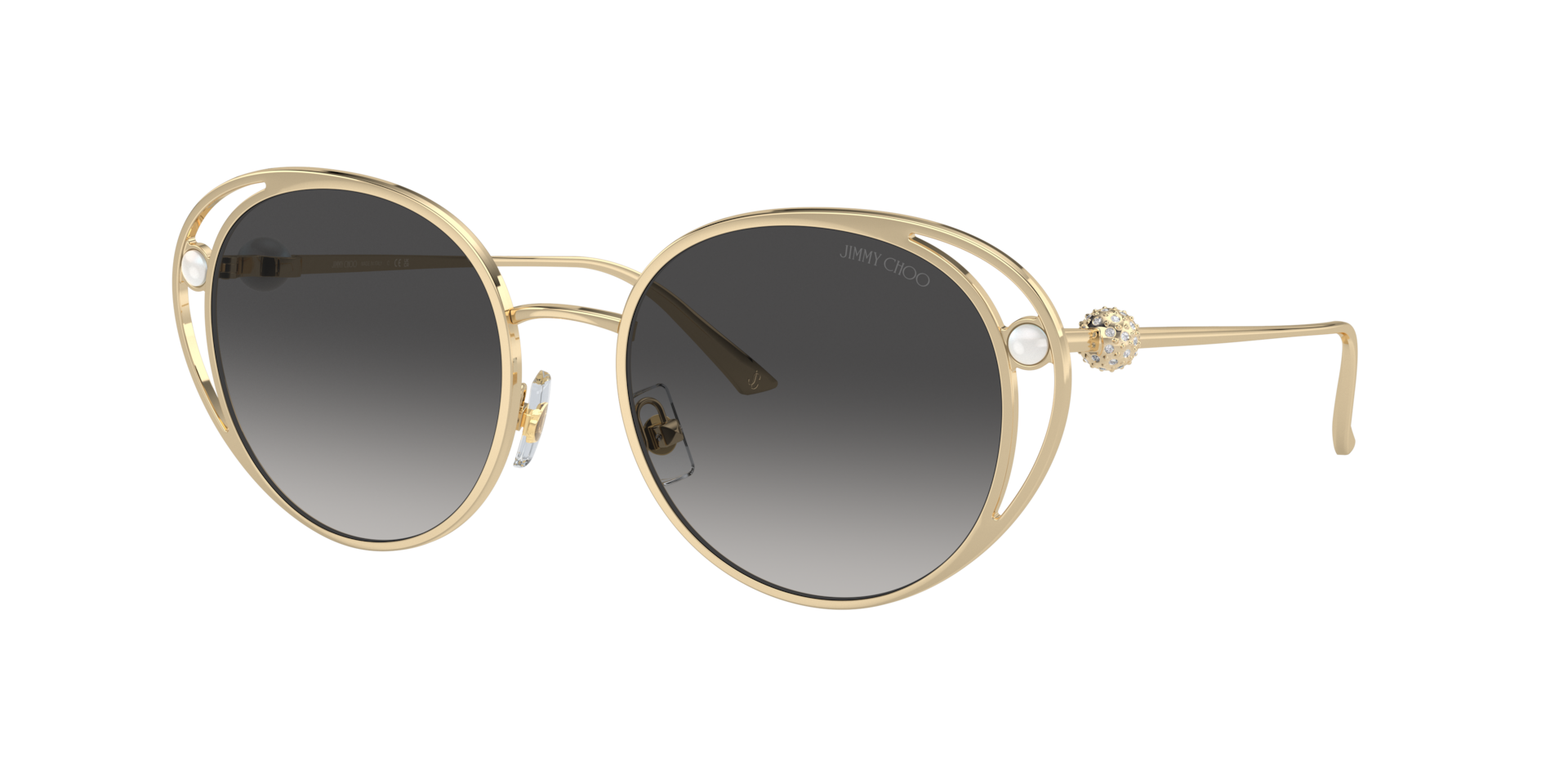 Jimmy Choo Mujer Gris Degradado Sunglass Jc4003hb - Color Del Marco: Oro Pálido, Color De La Lente: