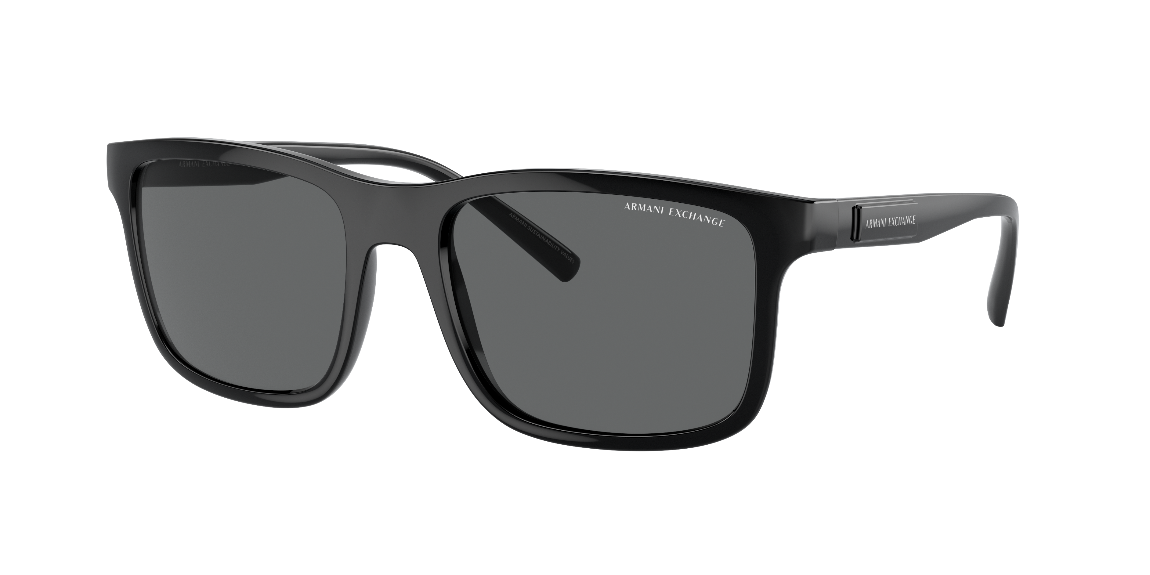 Armani Exchange Man Sunglass AX4145S -  Frame color: Shiny Black, Lens color: Dark Grey