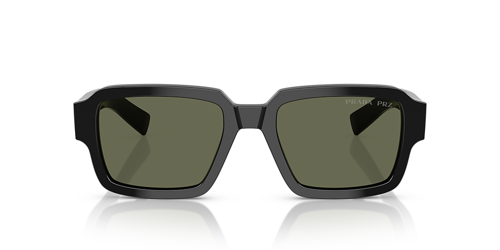 Prada PR 02ZSF M (54 - 19) with Green lenses and Black frame