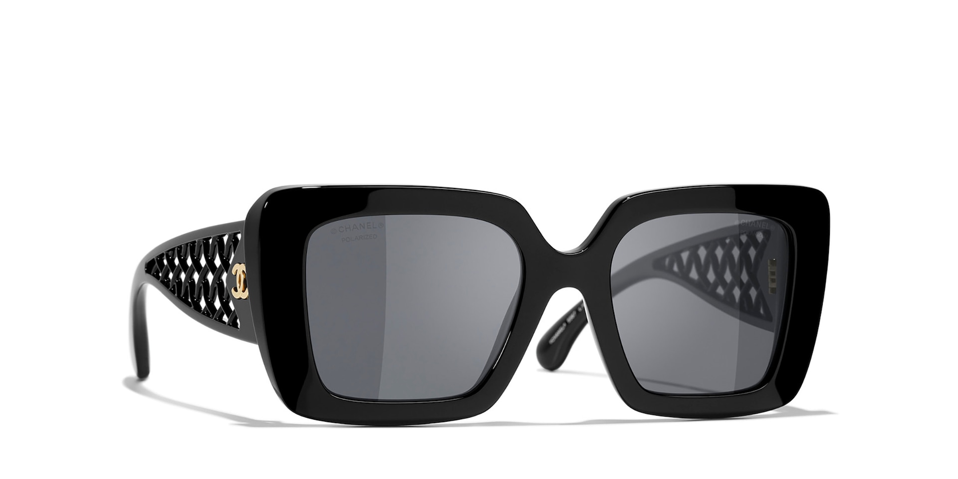 Chanel Woman Sunglass CH5567 -  Frame color: Black, Lens color: Dark Grey Polarized