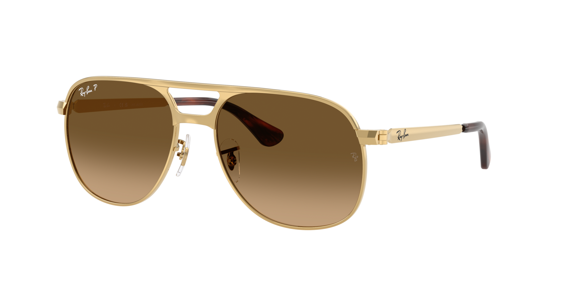 Ray-Ban Unisex Sunglass Bill Max -  Framekleur: Arista, Lenskleur: Polarized bruin gradiënt