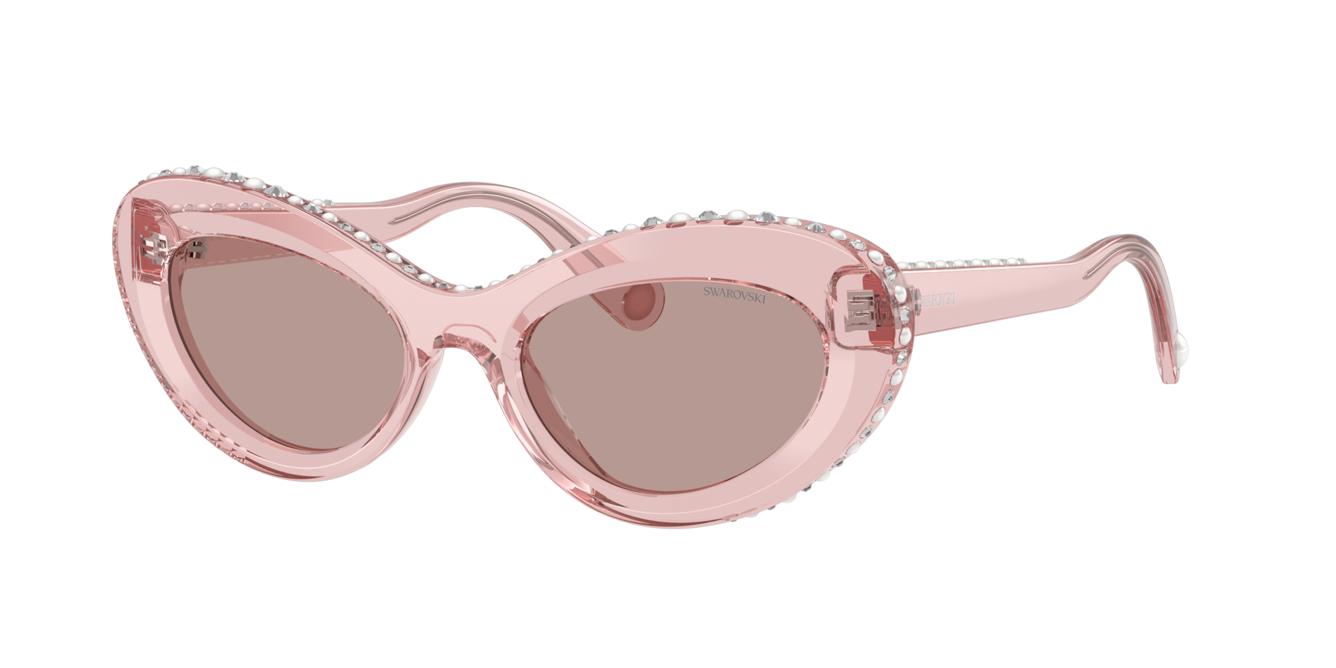 Swarovski Woman Sunglass SK6061U -  Frame color: Transparent Dark Pink, Lens color: Light Purple Brown