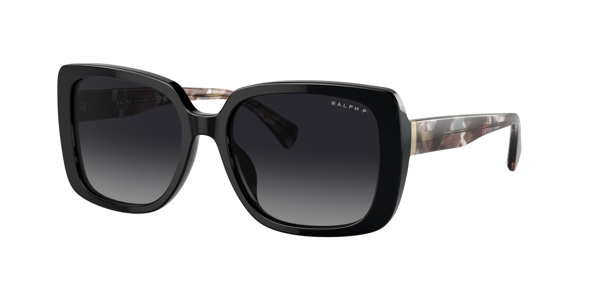 Ralph Woman Sunglass RA5298U Frame color Shiny Black Lens color Grey Gradient Polarized