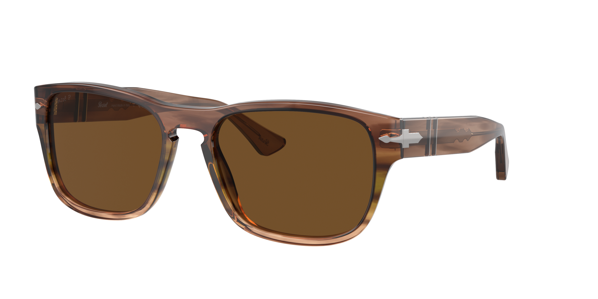 Persol Unisex Sunglass PO3341S -  Frame color: Striped Brown Green, Lens color: Polarized Brown