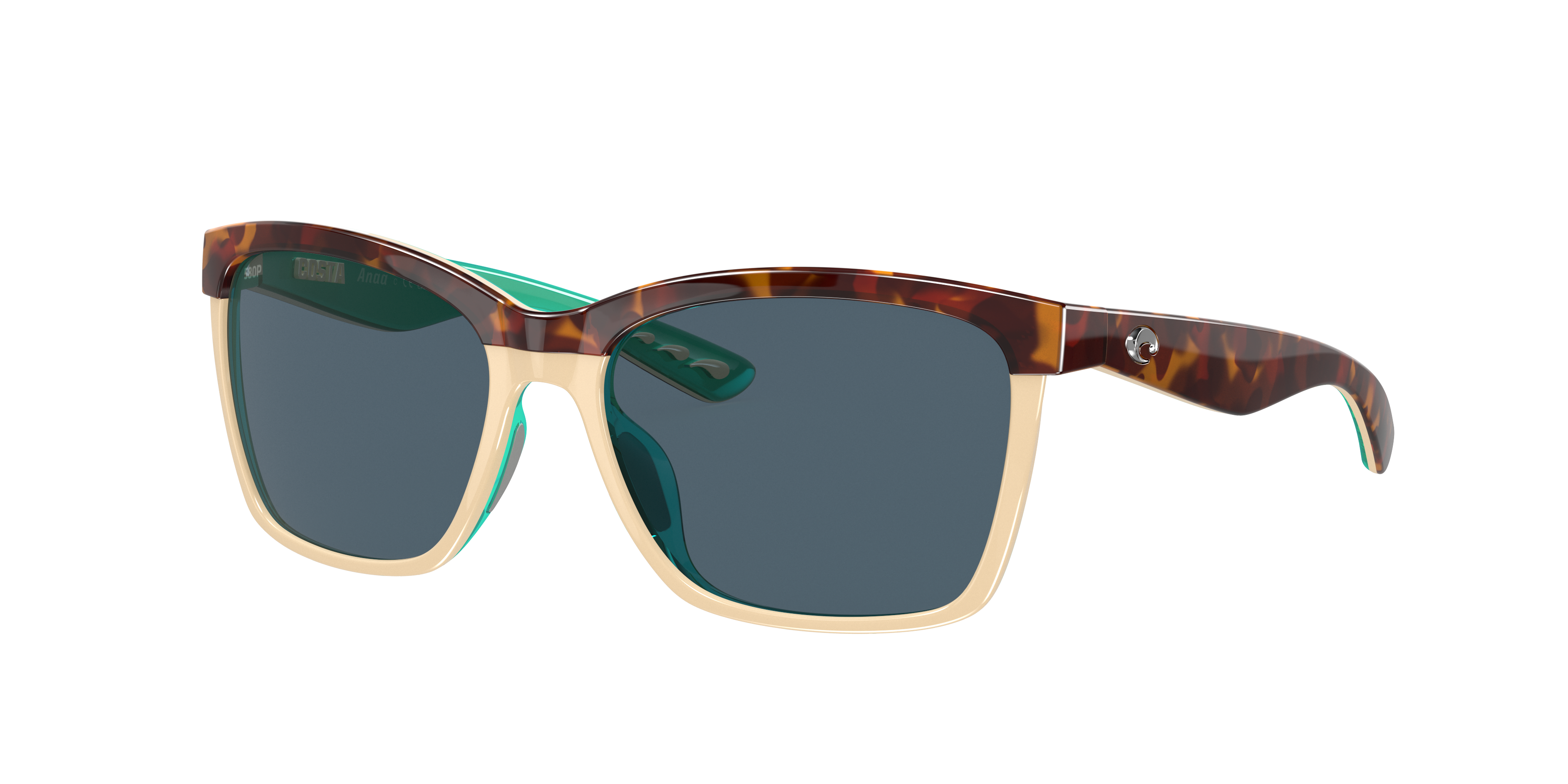 Costa Woman Sunglass 6S9053 Anaa -  Frame color: Shiny Retro Tortoise/Cream/Mint, Lens color: Gray