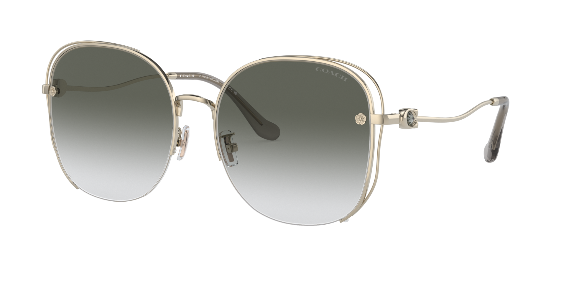 Coach Femme Sunglass CD453 - Couleur du Monture Or clair brillant Couleur de Lentille Dgrad Gris 69 €