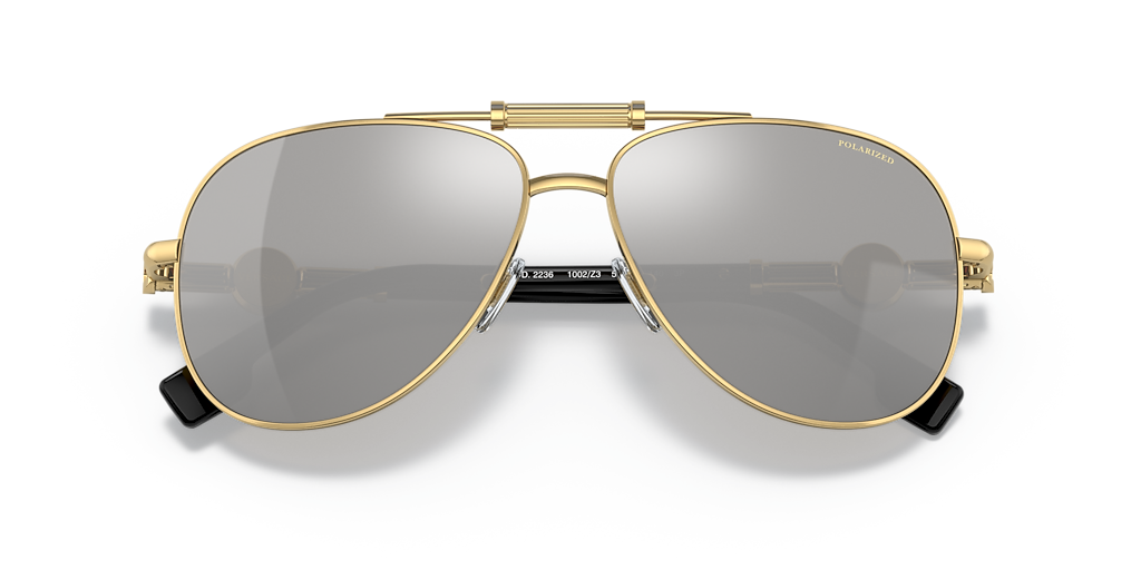 Versace VE2236 XL (59 - 14) with Grey lenses and Gold frame