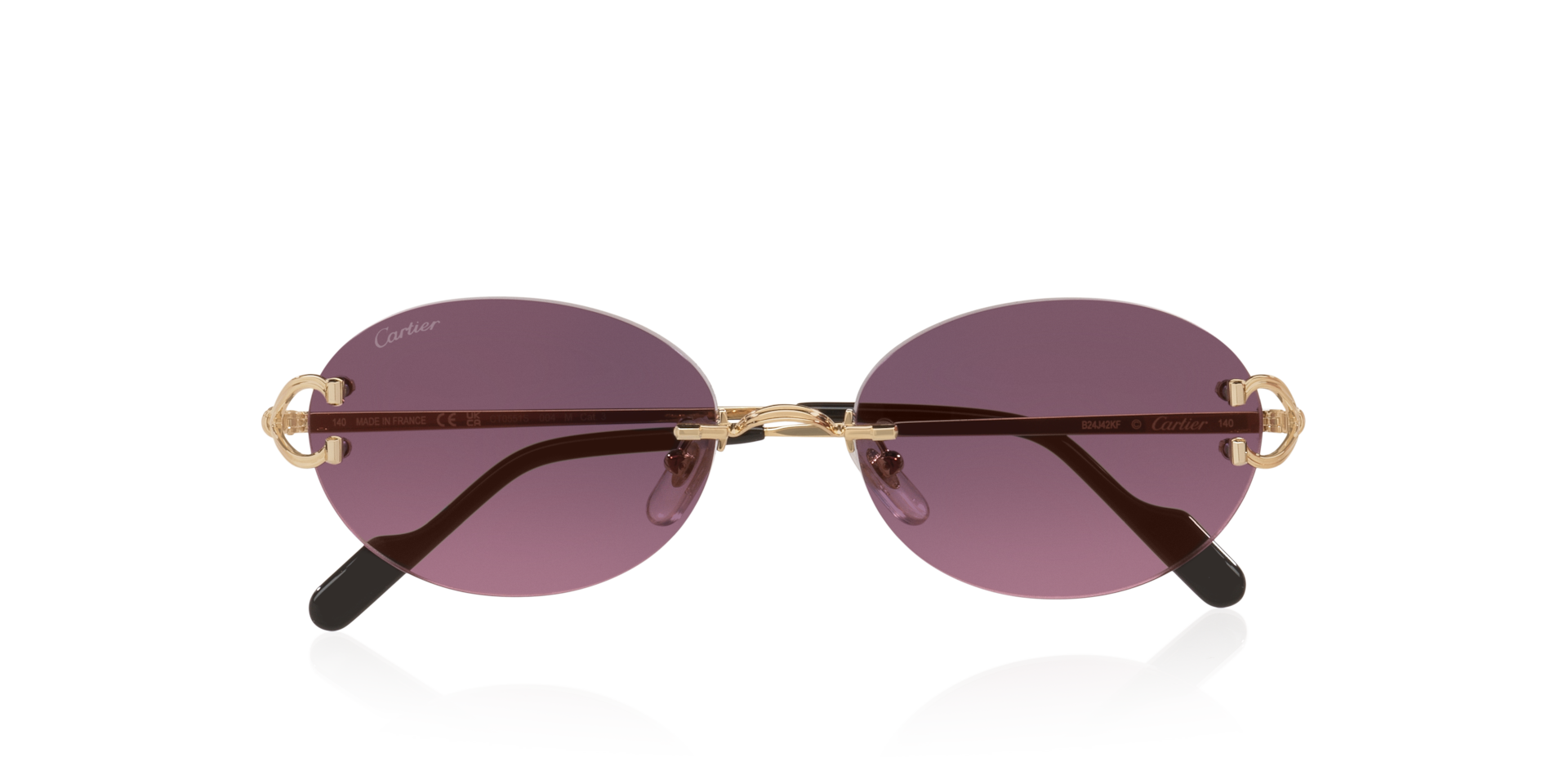 Cartier CT0551S M (55 - 18) with Grey lenses and Gold frame