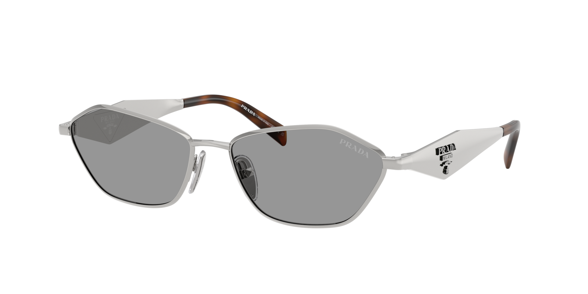 Prada Woman Sunglass PR D50S -  Frame color: Silver, Lens color: Grey