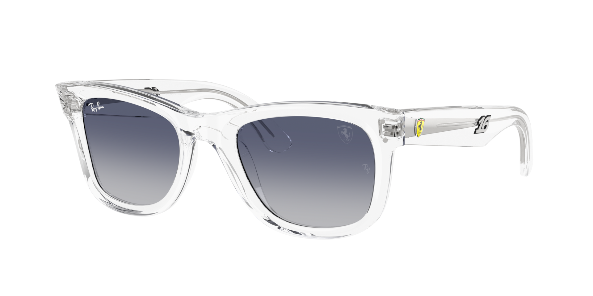 Ray-Ban Unisex Sunglass Charles Leclerc Driver Special Edition 2026 - Scuderia Ferrari Collection -  Frame color: Transparent, Lens color: Light Grey