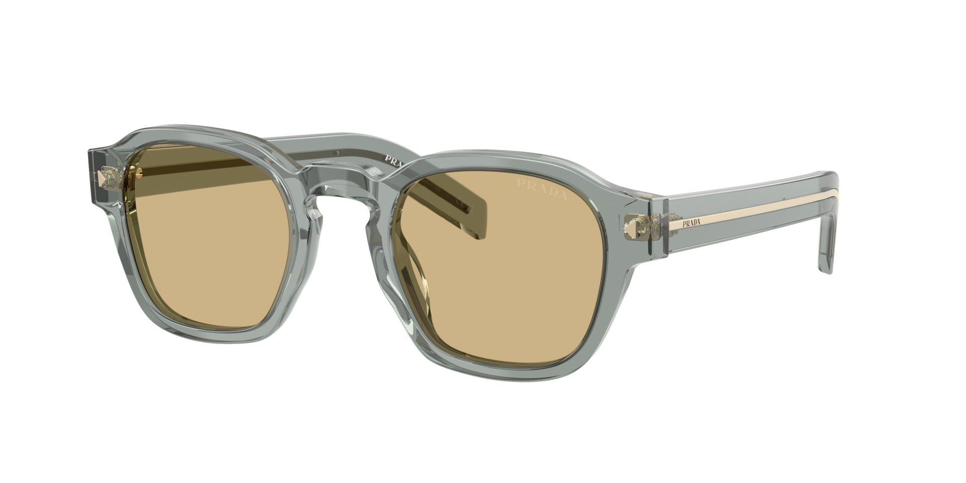 Prada Man Sunglass PR A16S -  Frame color: Transparent Fog, Lens color: Light Brown
