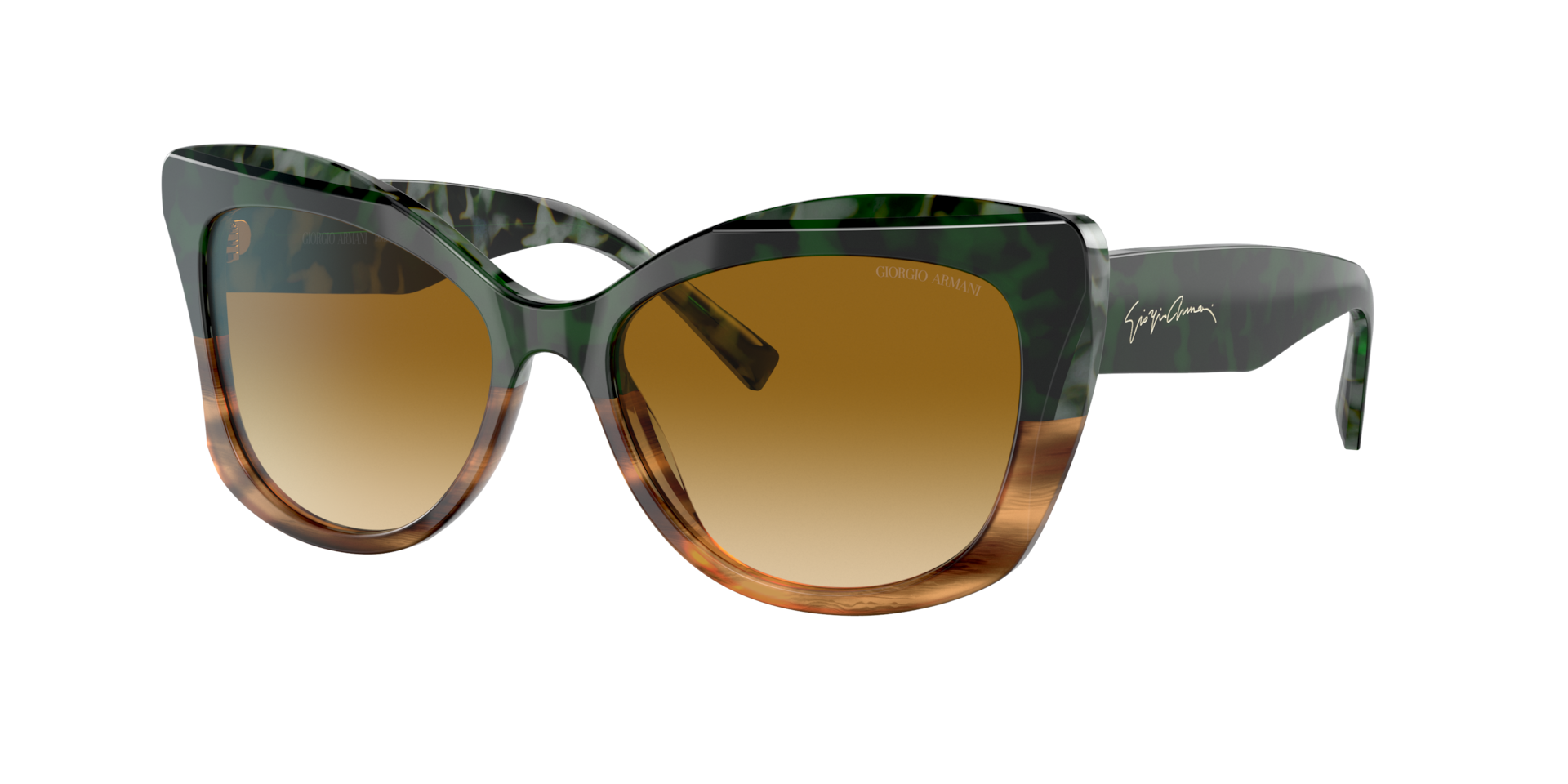 Giorgio Armani Femme Sunglass AR8161 - Couleur du Monture Havana VertRay Marron Couleur de Lentille Dgrad Vert 132 €