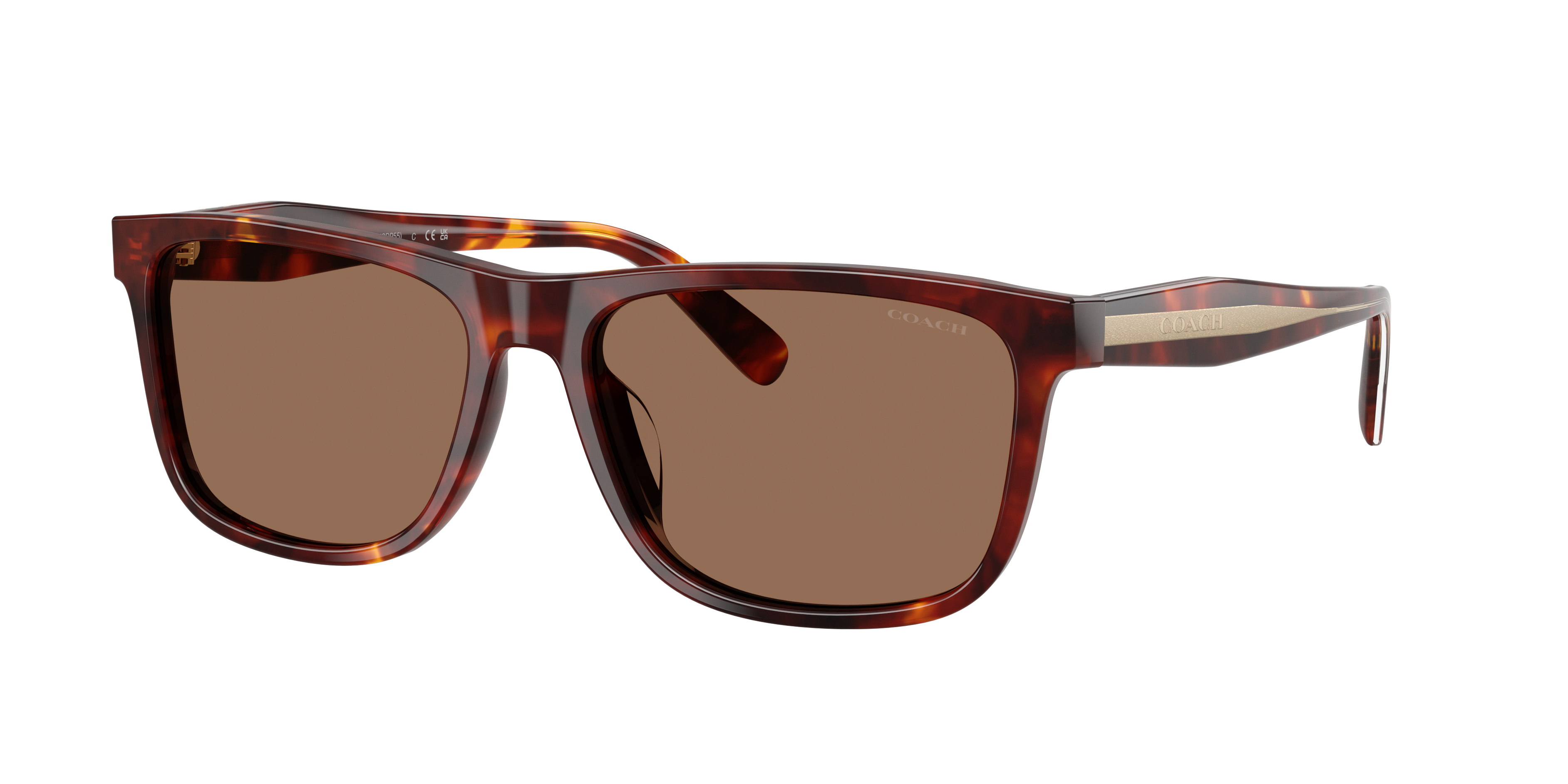 Coach Man Sunglass CDP55 -  Frame color: Walnut Tortoise, Lens color: Brown Solid
