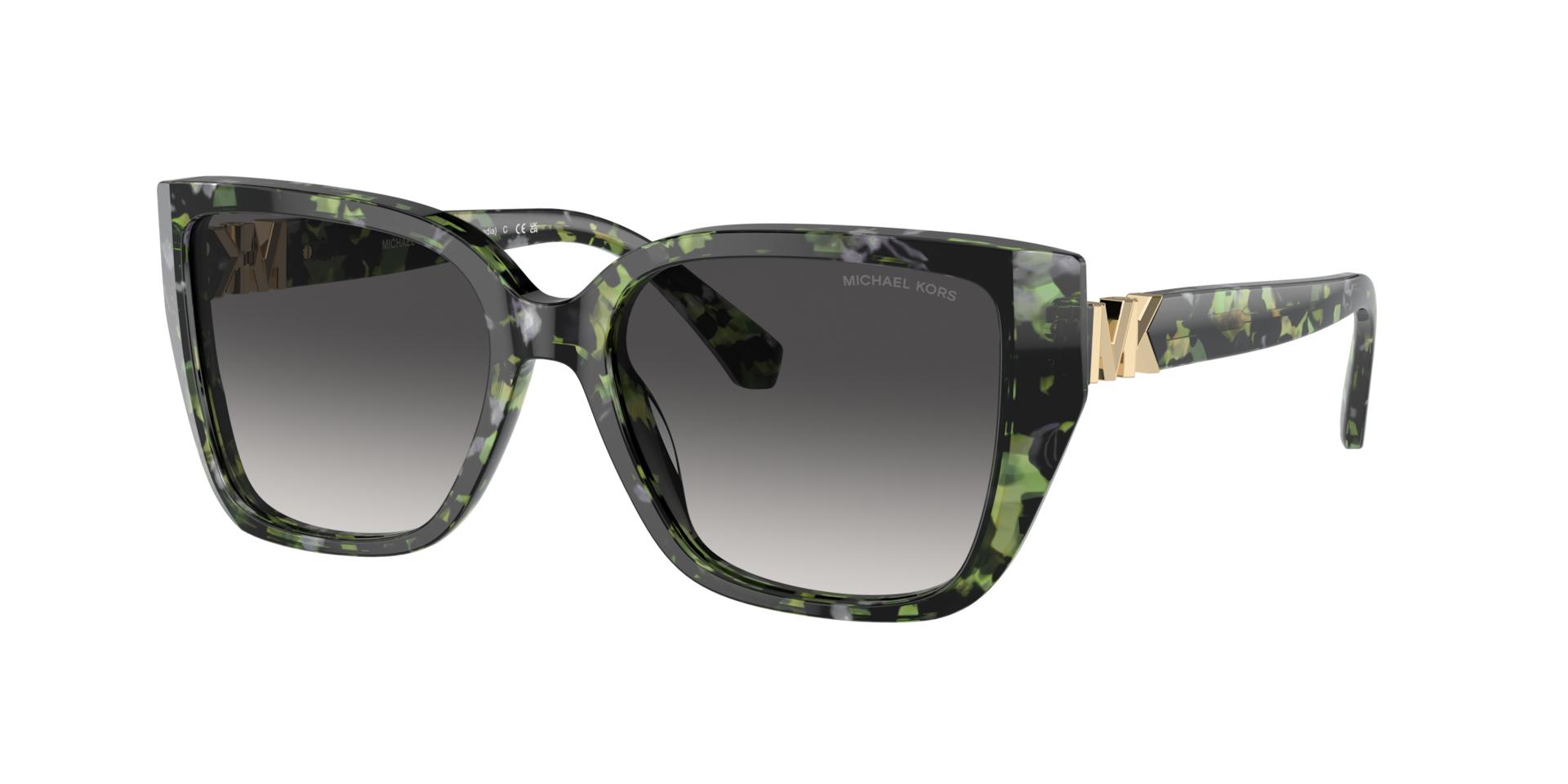 まぁ〜（感謝）/9 Michael Kors Acadia XL (55 - 17) com Lentes Cinza e Armação Verde