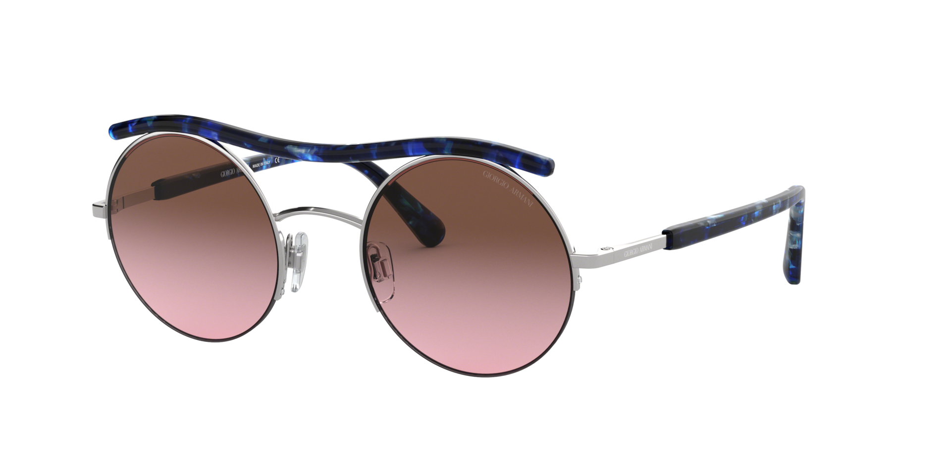 Giorgio Armani Femme Sunglass AR6082 - Couleur du Monture Argent Couleur de Lentille Marron dgrad Violet 130 €
