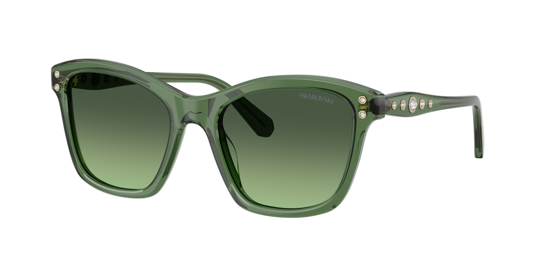 Swarovski Femme Sunglass SK6063 - Couleur du Monture: Transparent Vert, Couleur de Lentille: Dégradé Vert