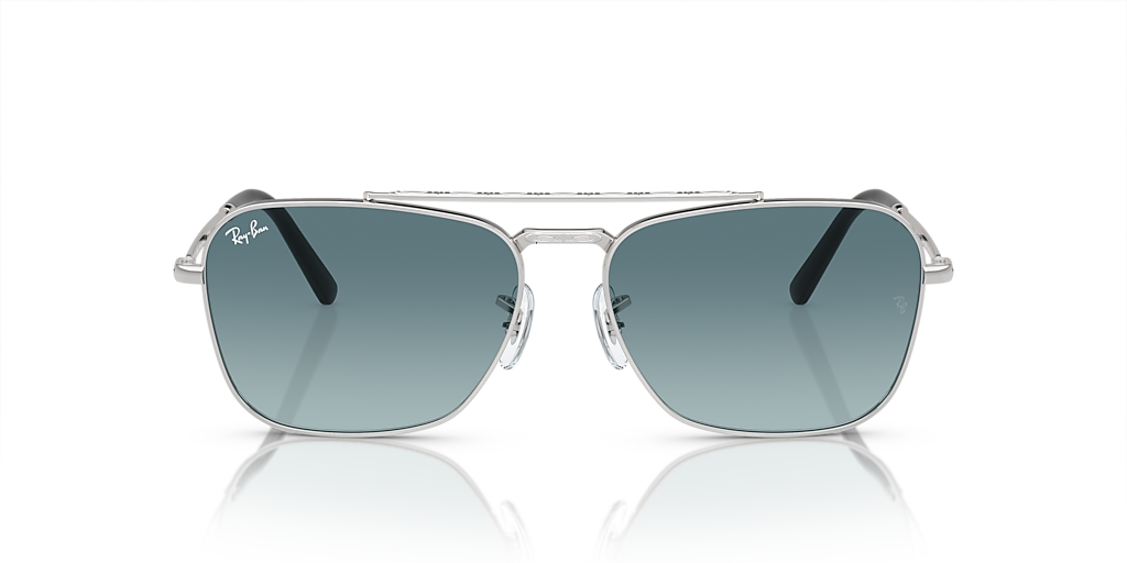 Ray-Ban New Caravan XL (58 - 15) with Blue lenses and Silver frame