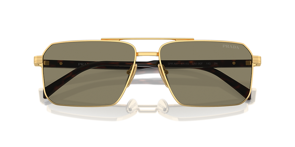 Prada PR A57S XL (61 - 15) with Brown lenses and Gold frame