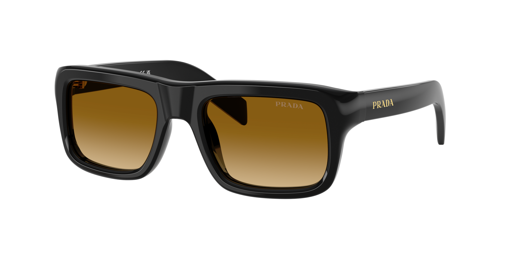 Prada Homme Sunglass PR D11S - Couleur du Monture Noir Couleur de Lentille Marron clair dgrad Jaune 400 €