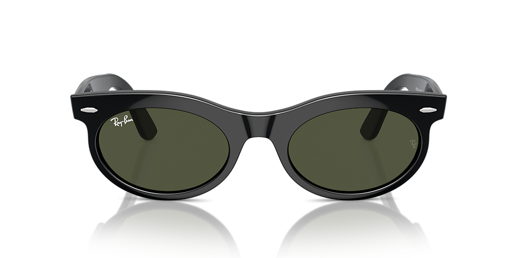 Ray-Ban ウェイファーラー オーバル Ray-Ban Wayfarer Oval L (53 - 22) with Green lenses and Black