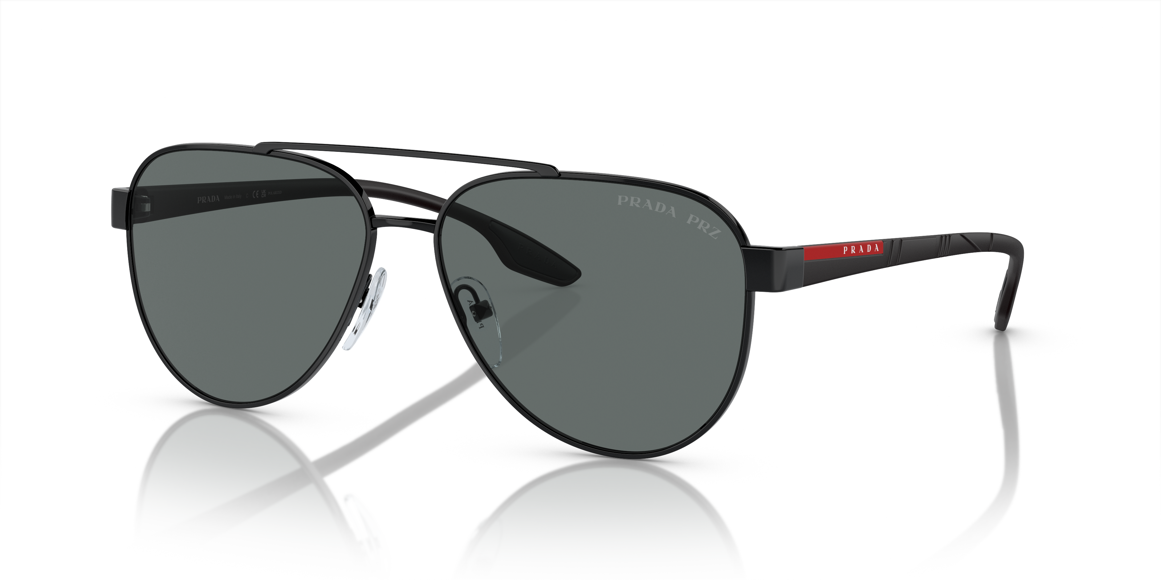 Prada Linea Rossa Lifestyle L (58 - 14) com Lentes Cinza e Armação