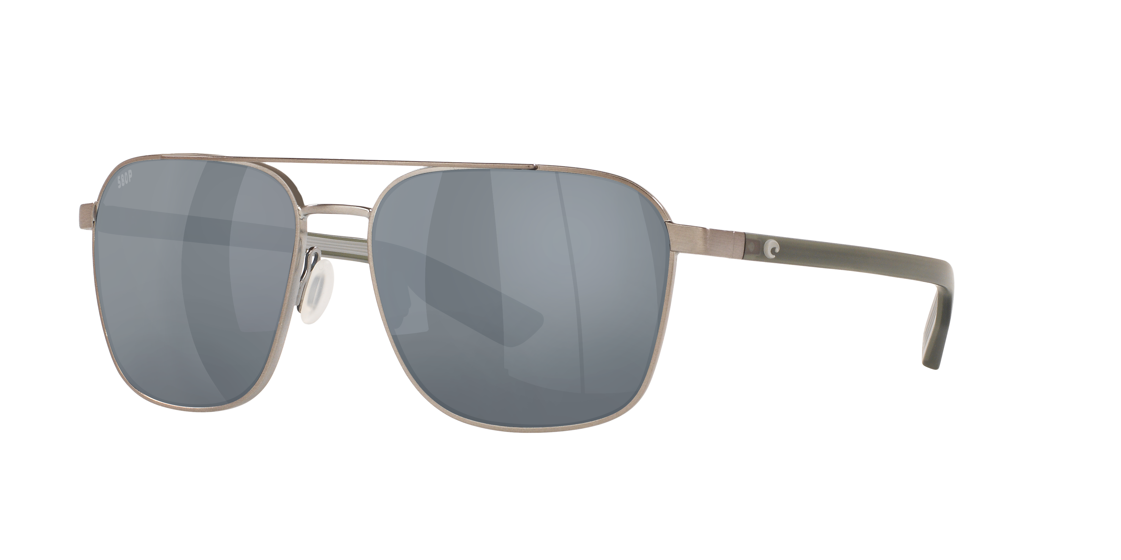 Costa Man Sunglass Wader -  Frame color: Brushed Gunmetal, Lens color: Gray Silver Mirror