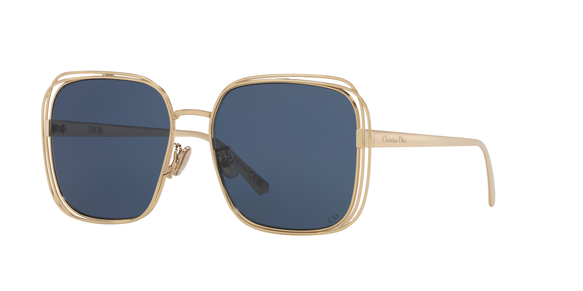 DIOR Femme Sunglass Fildior S1U Cd40151U - Couleur du Monture Or brillant Couleur de Lentille Bleu 490 €