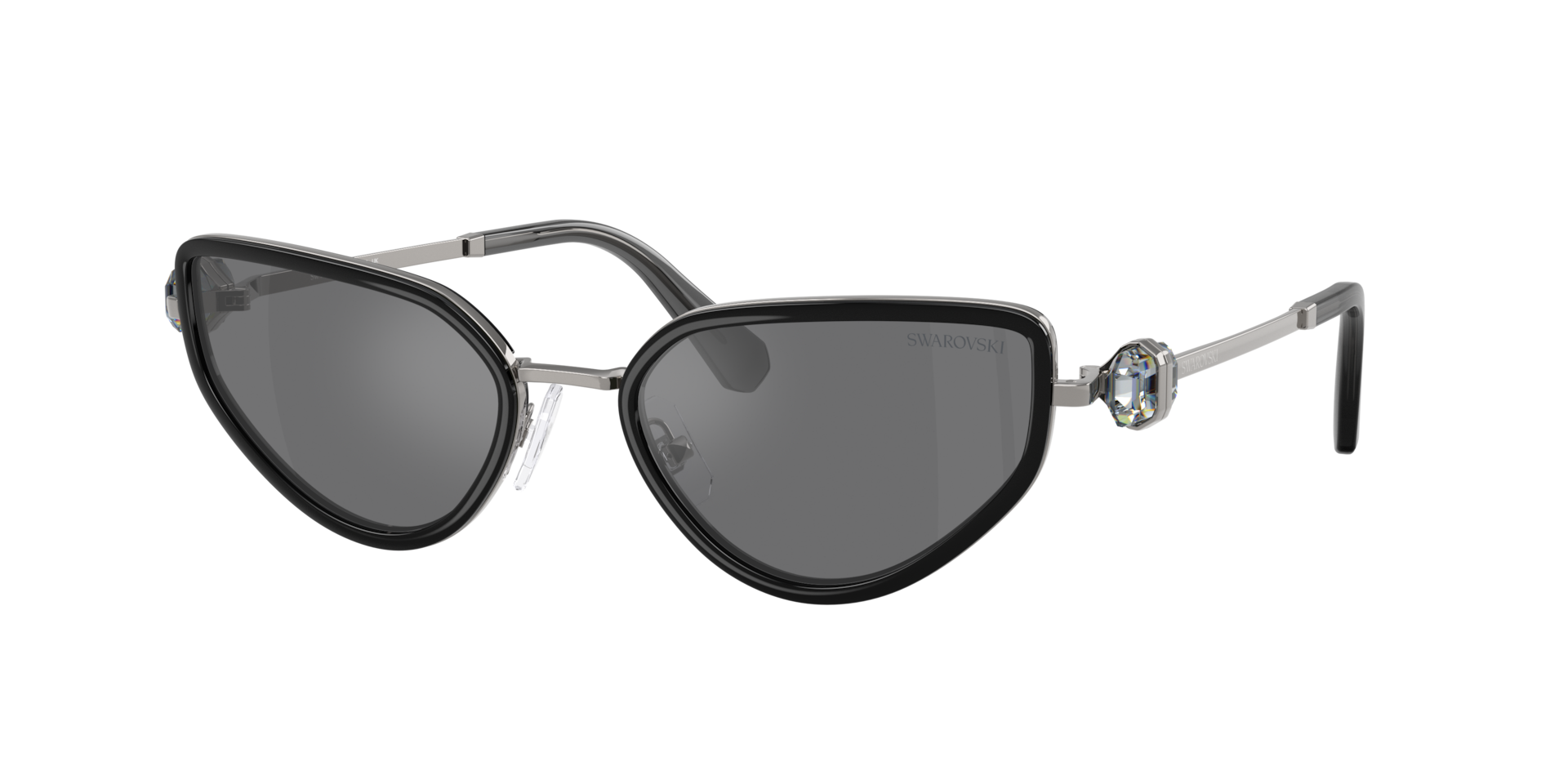 Swarovski Woman Sunglass SK7027 -  Frame color: Gunmetal/Black, Lens color: Grey Mirror Black